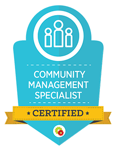 Certified social media community management specialist badge