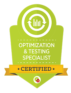 green certification badge for web design optimization and testing